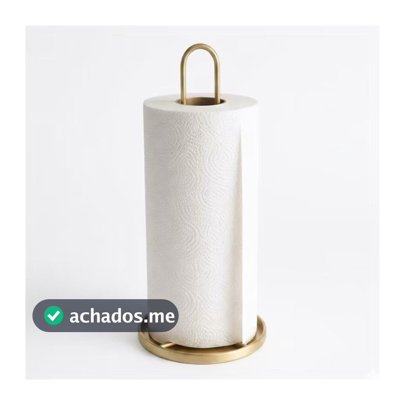 Porta Papel Toalha Luxo Suporte De Mesa Cozinha Organizador De Bancada Minimalista Metal Preto Dourado