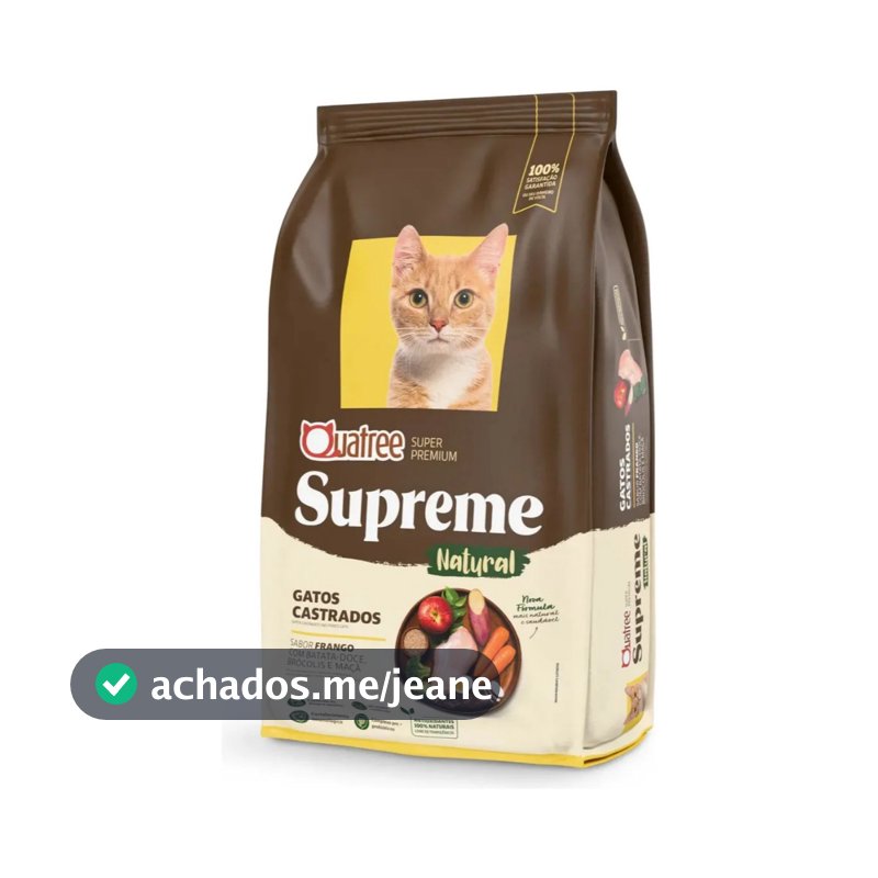 Ração Quatree Supreme Gato Castrado Frango e Batata Doce 10,1 kg