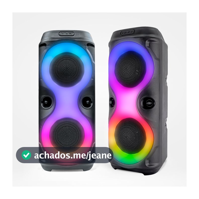 Caixa de som Bluetooth Com Led RGB Portátil USB FM TWS