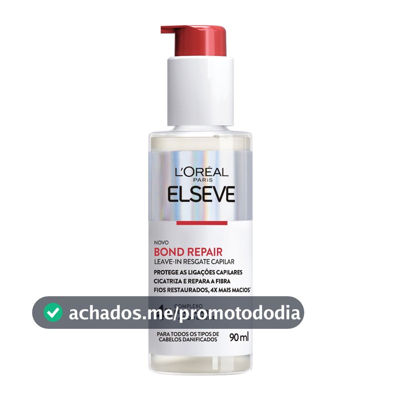 Leave-In Resgate Capilar, Proteção Térmica 230°C e Controle de Frizz, Elseve Bond Repair L'Oréal Paris, 90ml