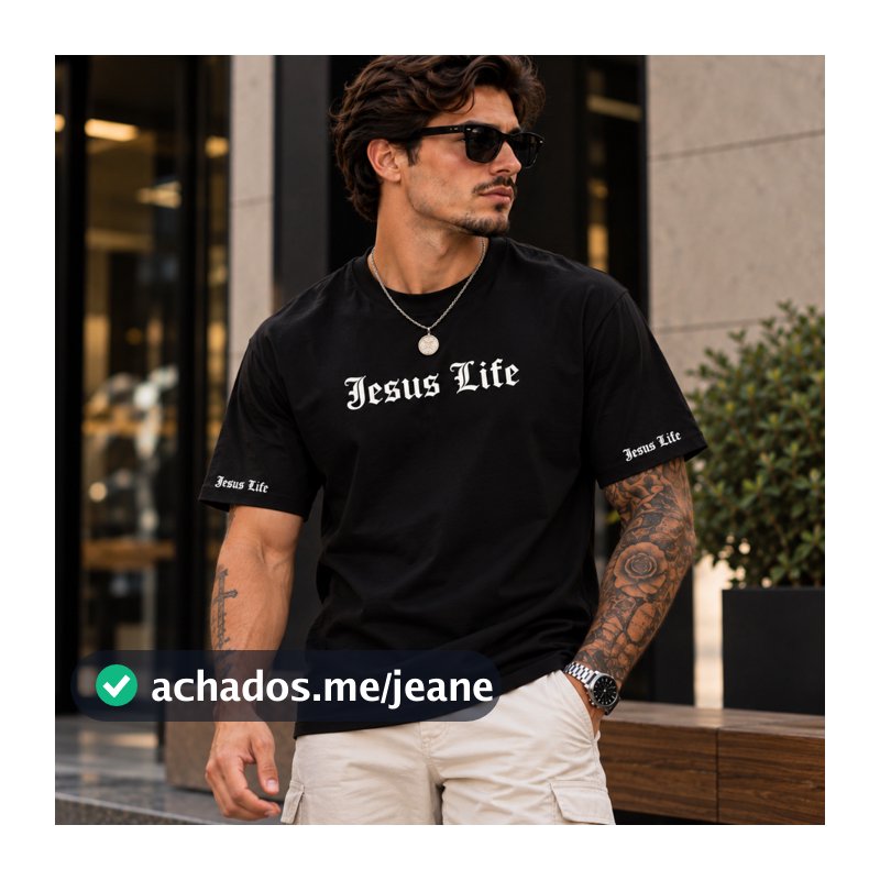 Camisa Masculina Estampada Jesus Life Camiseta Estilo Stretware Blusa Algodão