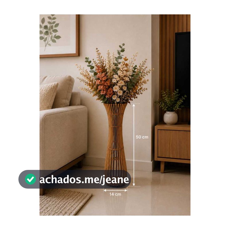 VASO DECORATIVO MEDIO CRU DE MDF.