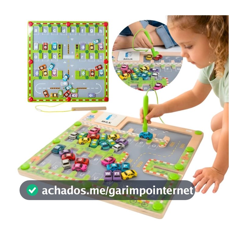 Jogo Brinquedo Labirinto Magnético Montessori Educativo Carros Cognição Educação