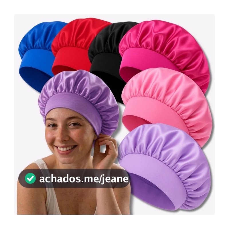 Touca De Cetim Dupla Face Anti Frizz Hidratação Para Dormir Confortável Faixa Grossa Cores Variadas Envio Imediato