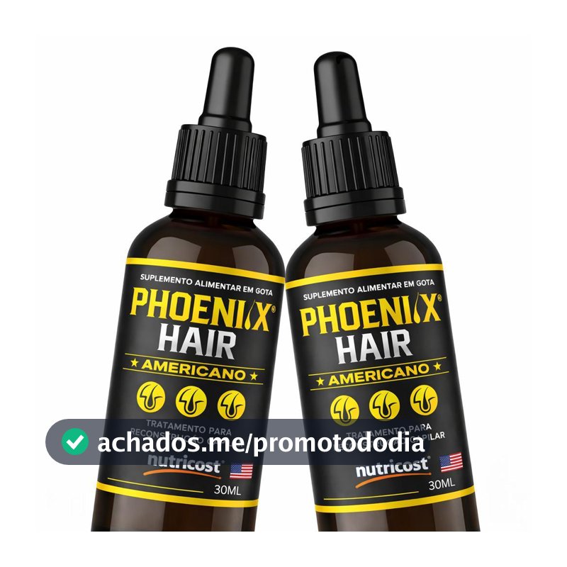 2 Phoenix Hair Americano Gotas Crescimento Capilar 30ml