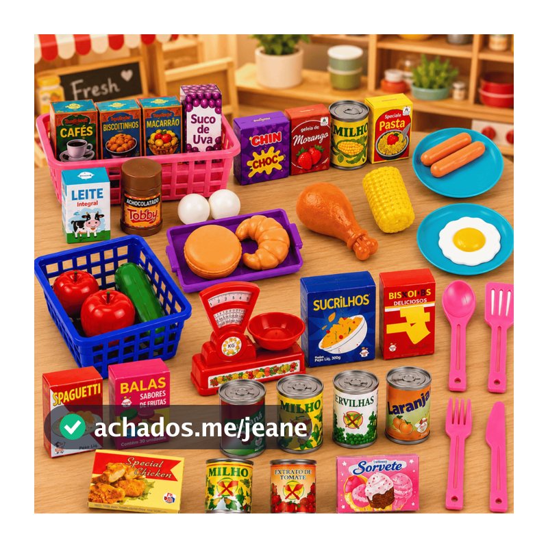 Mercadinho Feirinha Comidinhas Kit Brinquedo Menina Infantil Cozinha Legumes Frutinhas Interativo