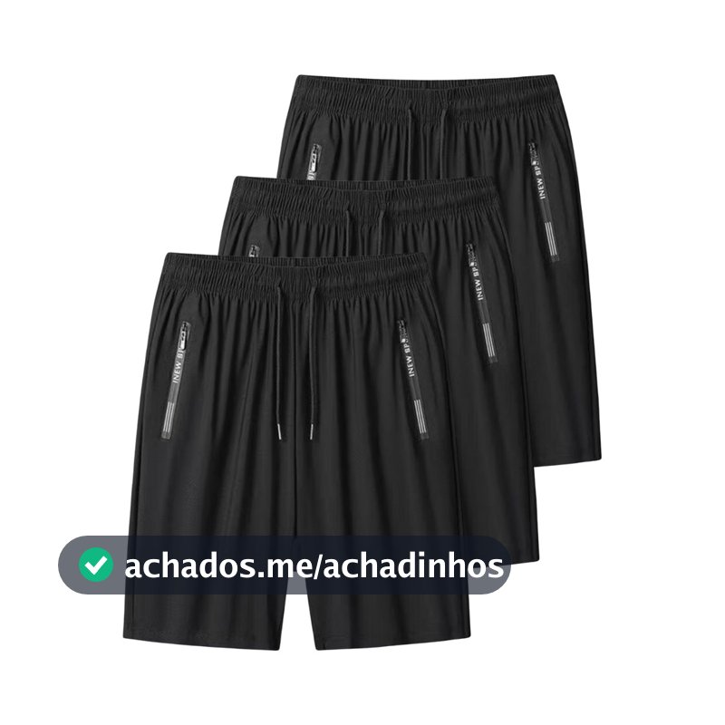 Kit 3 Shorts Masculina Tactel Corrida Praia Academia SECAGEM RAPIDA IMPORTADO