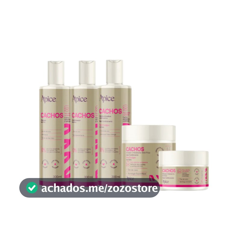 Kit 5 Cachos shampoo gelatina cond mascara ativador Apice