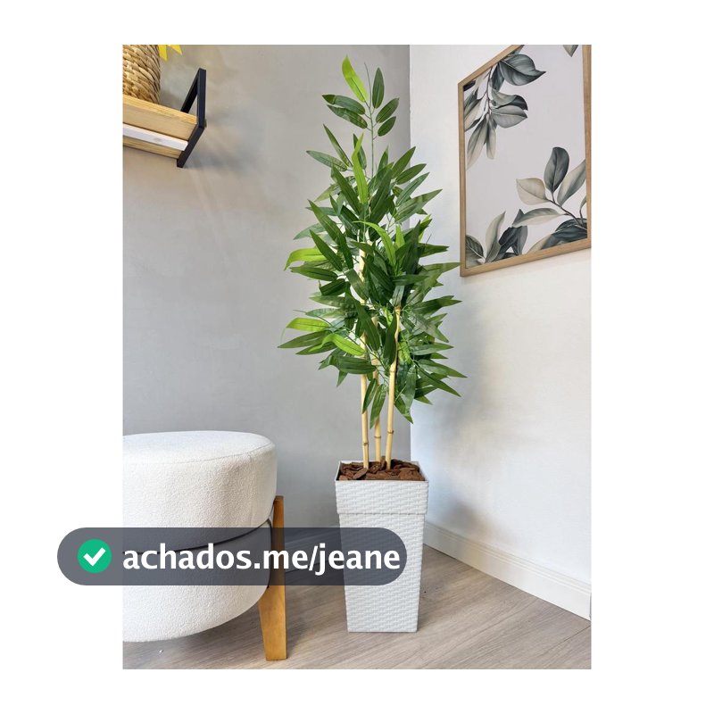 Kit 3 Bambu Planta Artificial com Vaso Casca de Pinus Decor
