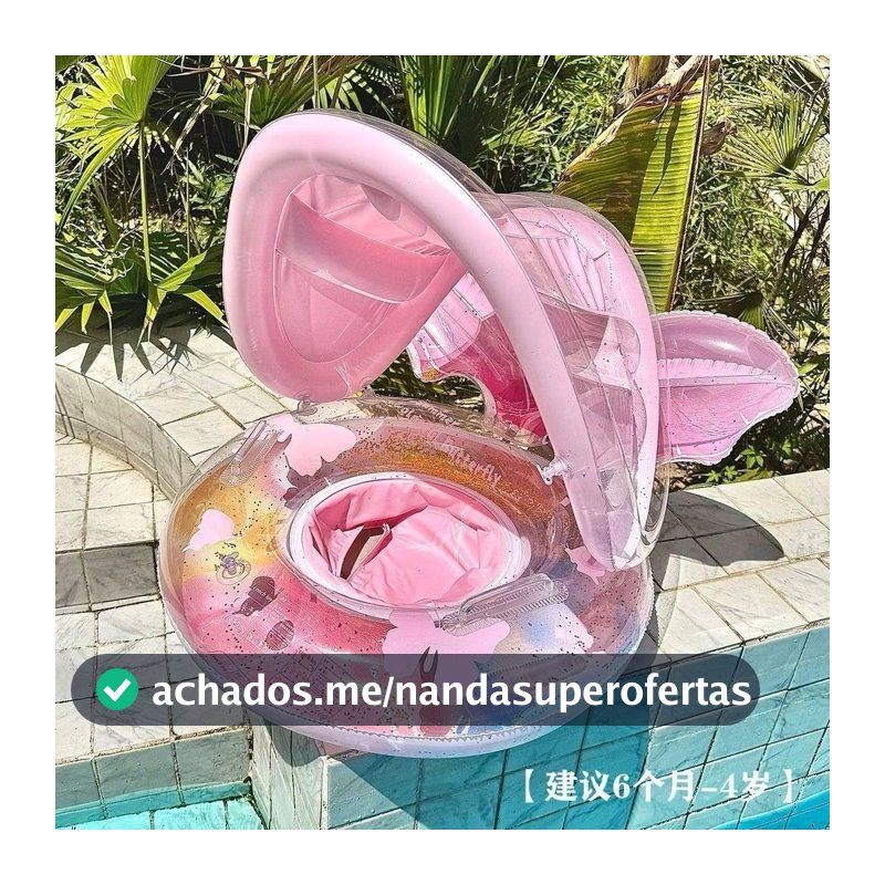 Boia Inflável para Bebê com Cobertura – Bote com Assento e Guarda-Sol