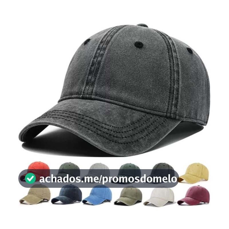 Boné Beisebol Jeans Lavado Vintage Unissex Estilo Casual Hip Hop
