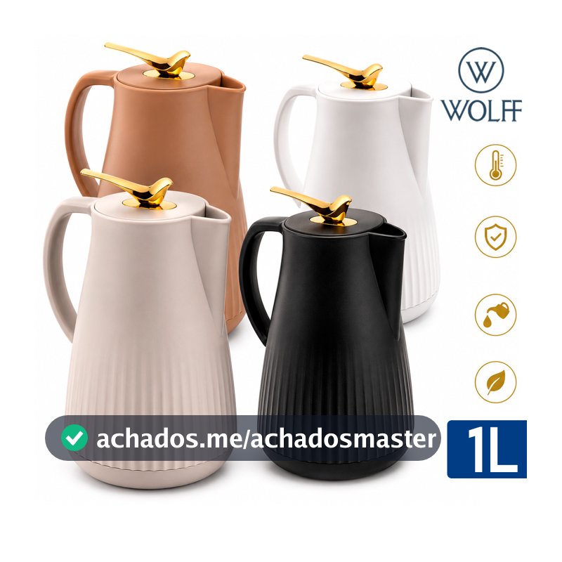 Garrafa Térmica De Água Café 1L New Bird Gatilho Pássaro Decorativa Chá Wolff Luxo Elegância