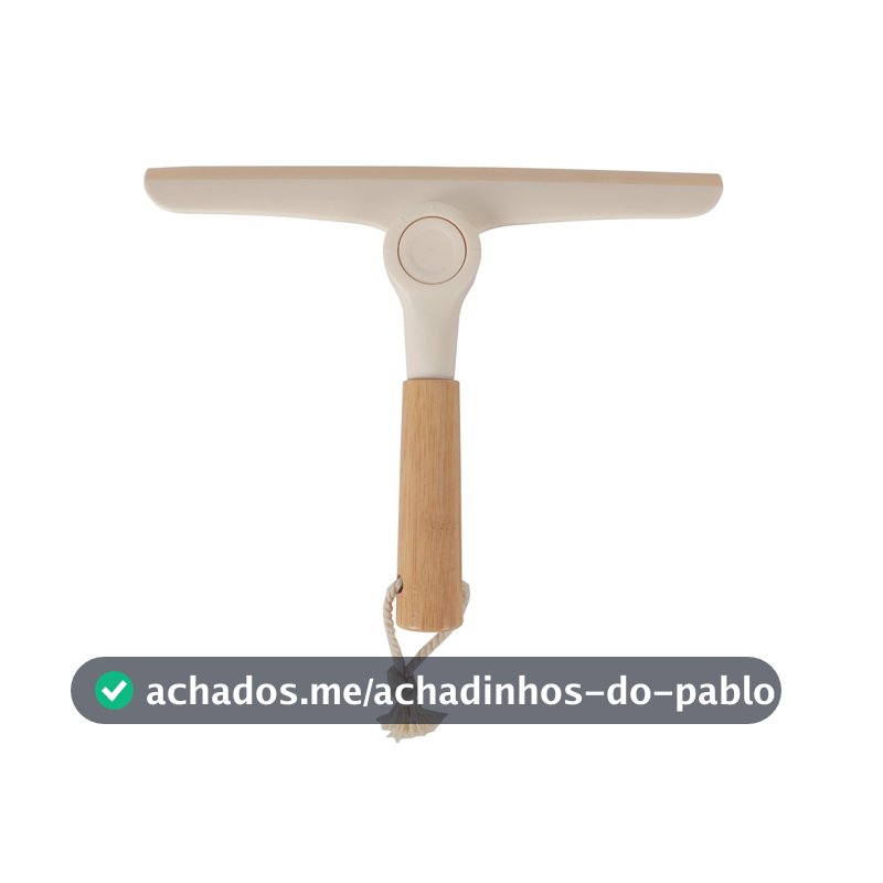 Rodo de Pia Dobrável com Cabo de Bambu Oikos Rodinho Off White Bege