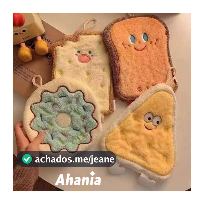 Toalha de Mão da Série de Panificação, Modelo de Queijo/Pão de Forma/Torrada/Rosquinha ,Toalha de Mão Absorver