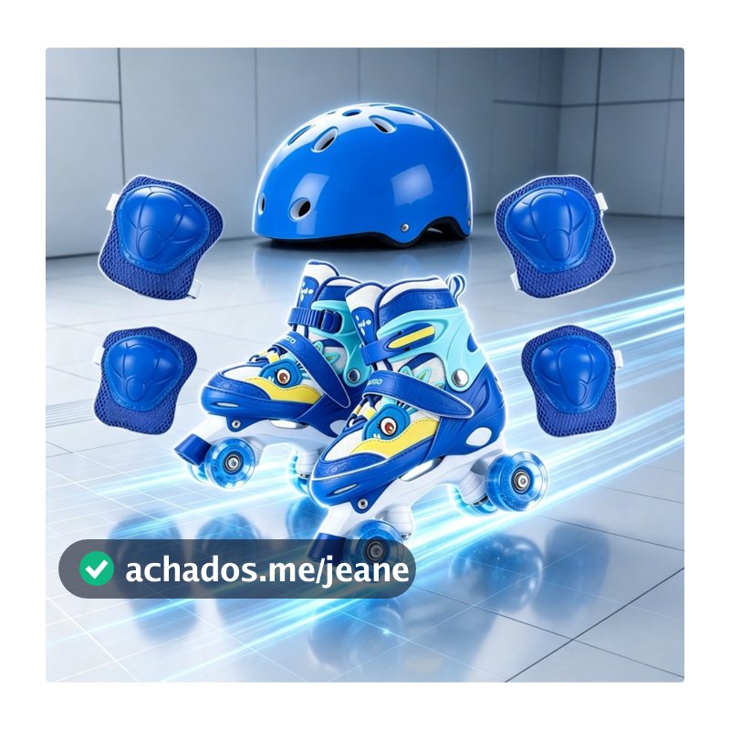 Patins Quad Criança Meninos Ajustável Azul Dinossaur Patins De 4 Rodas Infantil Com Led Promoção