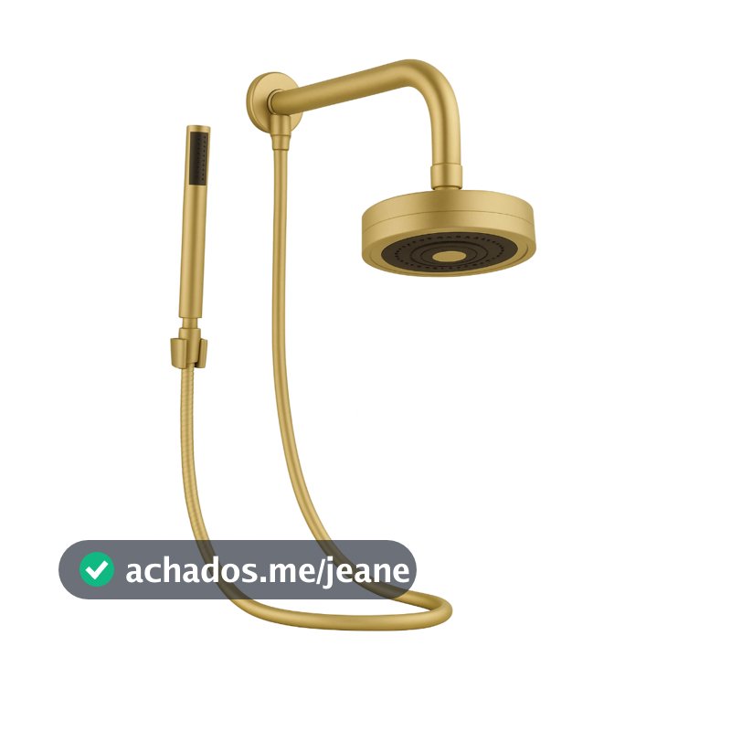 Chuveiro Evo Casa Dourado Fosco Autolimpante 12,5cm