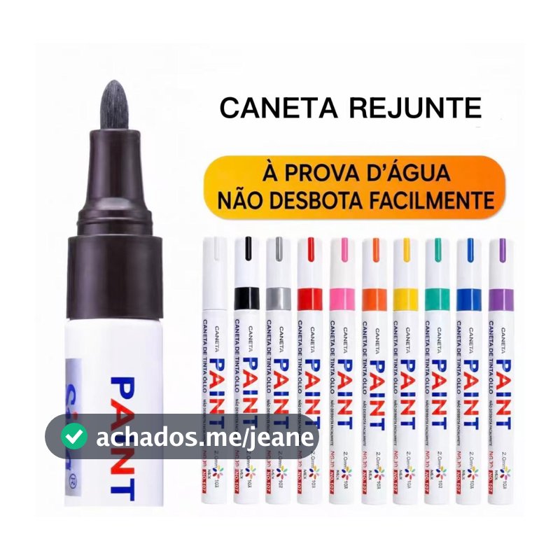 Caneta Paint Original Reparadora Pintura Automotiva Permanente Tira Riscos Carro Moto Retoque de Placa Tênis Pneus