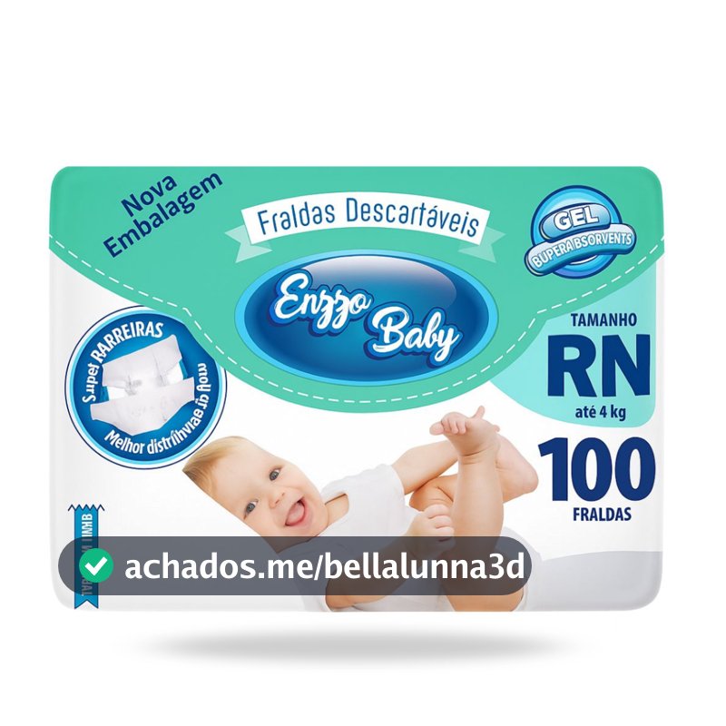 Fralda Descartavel Enzzo Mega Pacotão  Recém Nascido  Rn 100 Unidades