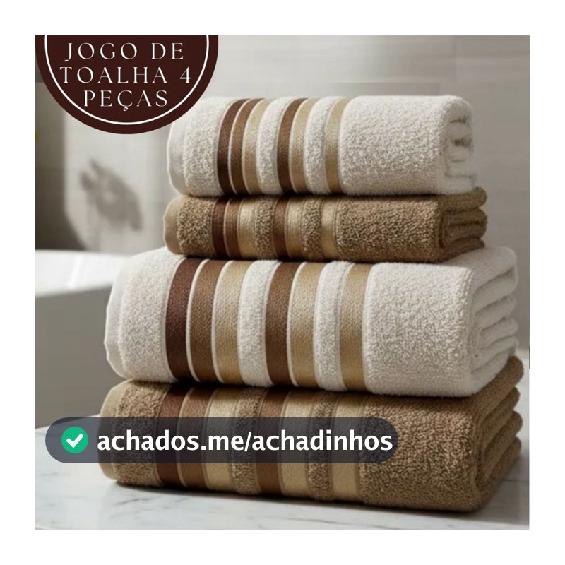 Jogo de Toalha 2 Banho e 2 Rosto 100% Algodão Excelente Absorção Felpuda Macia Premier Habitat
