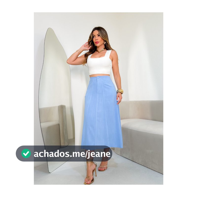 Saia Longa Feminina de Linho com Algodão – Cós Elástico Estilo Urbano e Elegante G3231