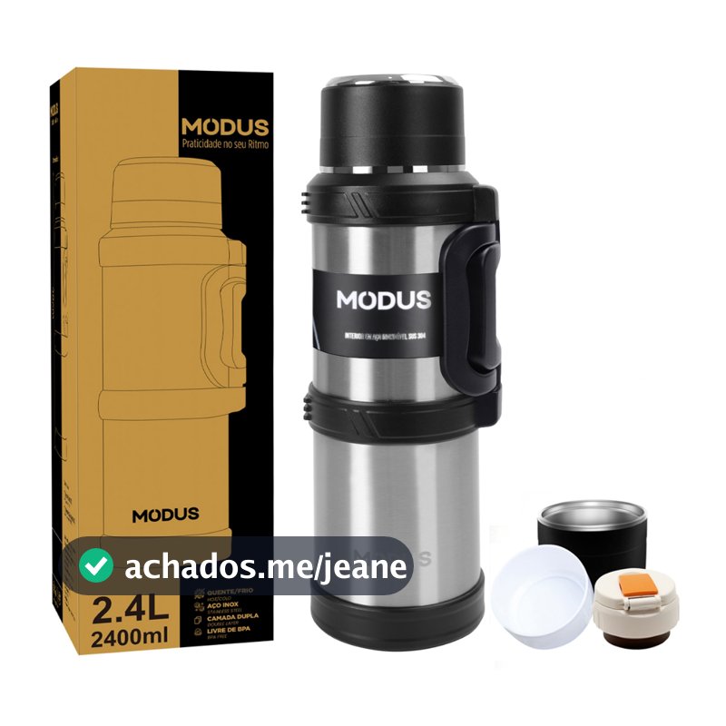 Garrafas Modus Térmicas 2,4 Litros Quente Frio Com Aço Inoxidável Isolamento Térmico