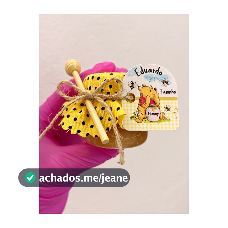 KIT LEMBRANCINHAS PERSONALIZADAS | URSINHO POOH | ABELHINHA | MINI PEGADOR DE MEL