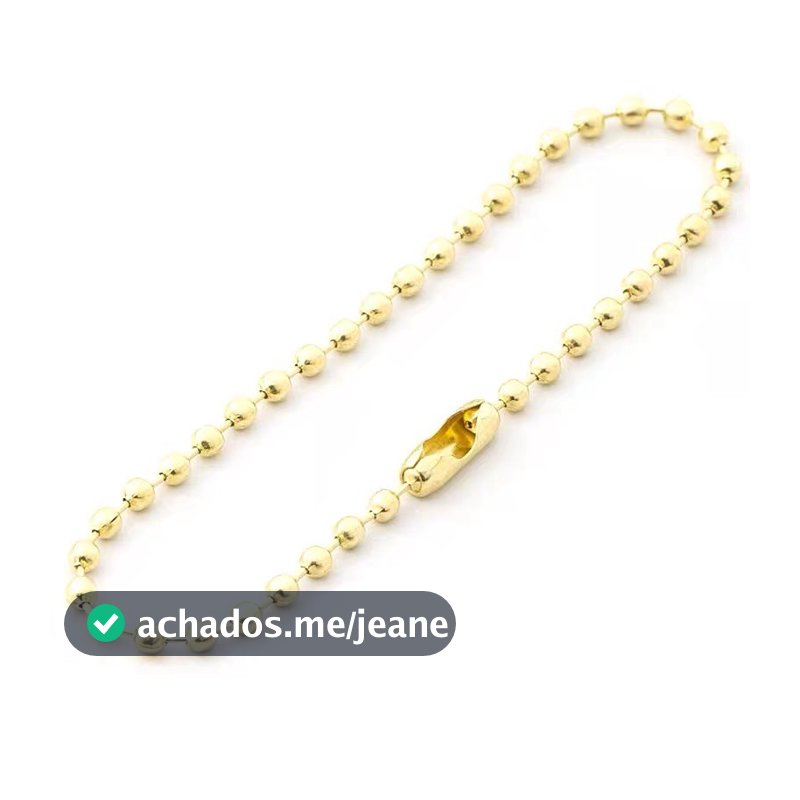 100 Corrente De Bolinha Ferro Com Canoa 10cm Tag Chaveiro