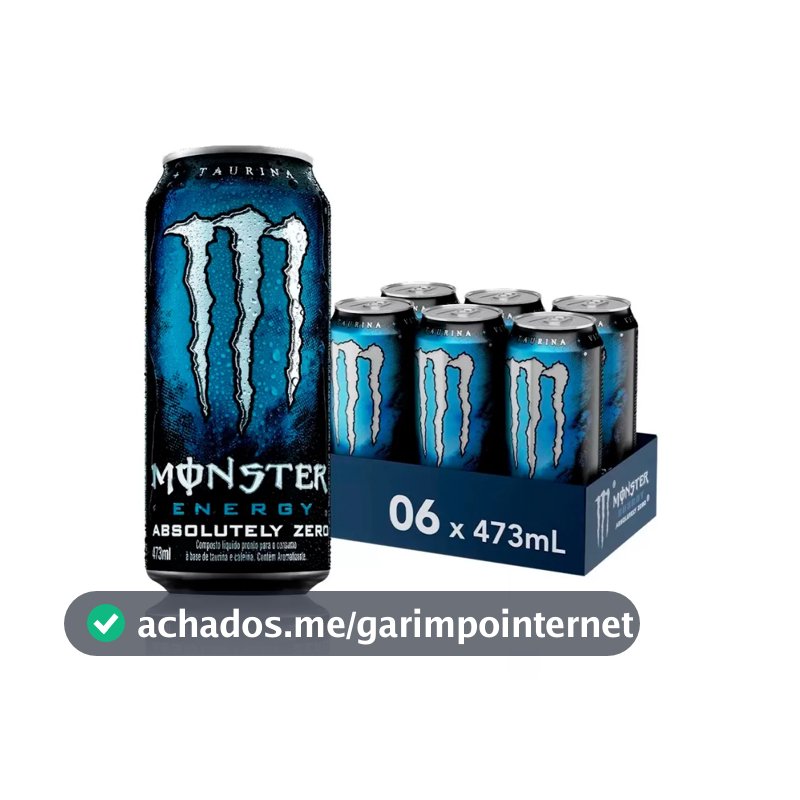 Kit com 6 Energético Monster Absolutely Zero Lata 473ml
