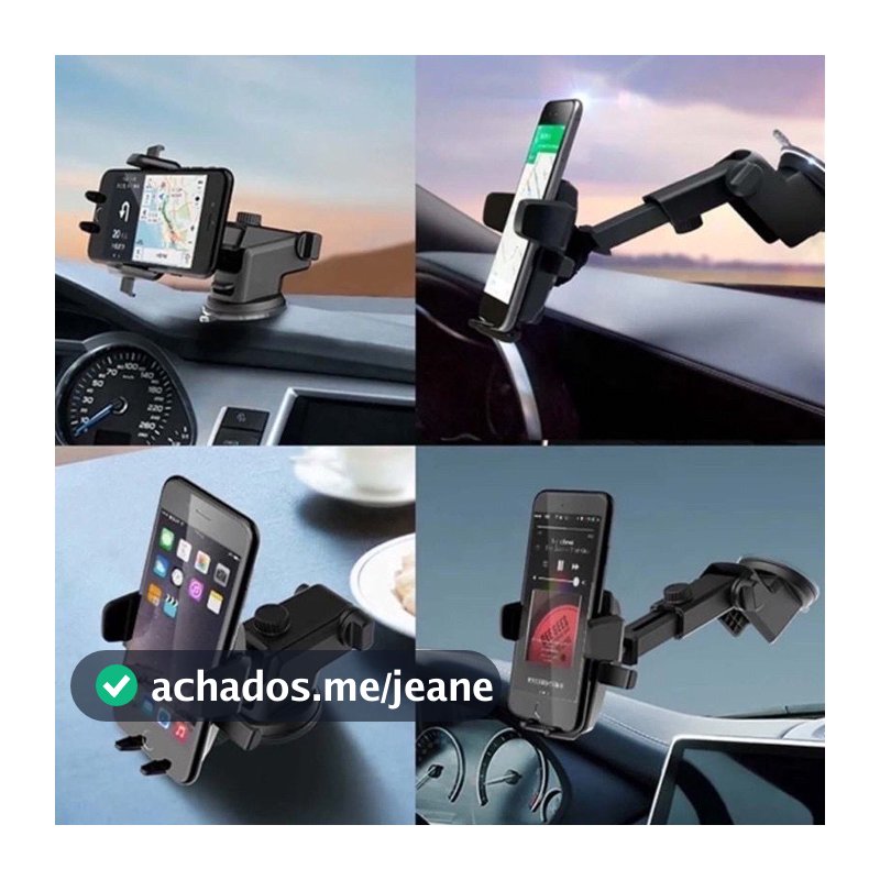 Suporte de Celular GPS Carro Resistente Ajuste Rotação 360 Base