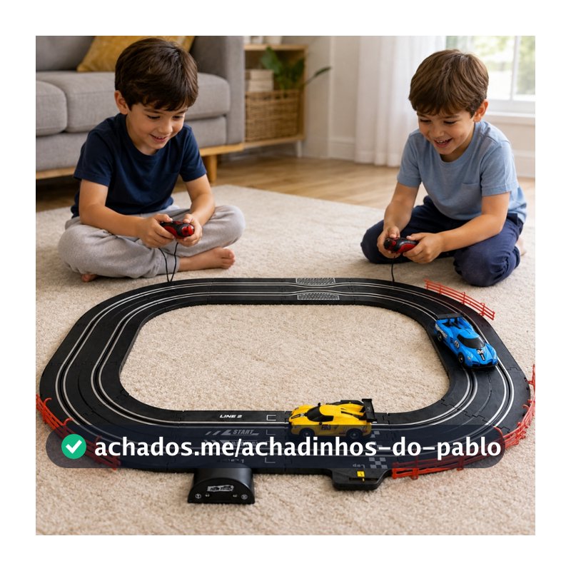 Pista Autorama Elétrica Com 2 Carrinhos E 2 Controles Remotos