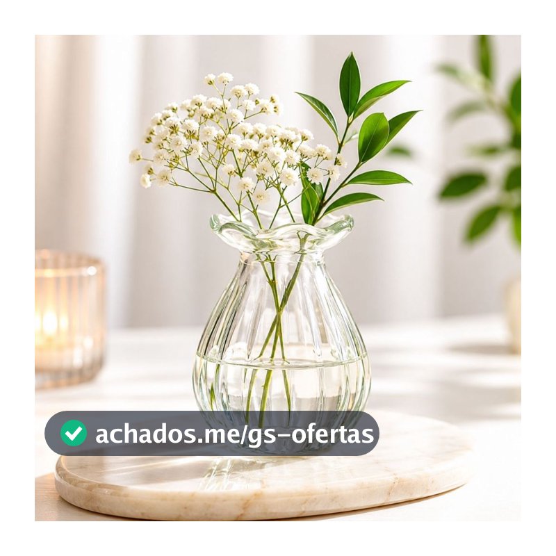 Mini Vaso Vidro Pequeno Ondulado Jarro Decoração Transparente Arranjo Flores Eventos Centro de Mesa