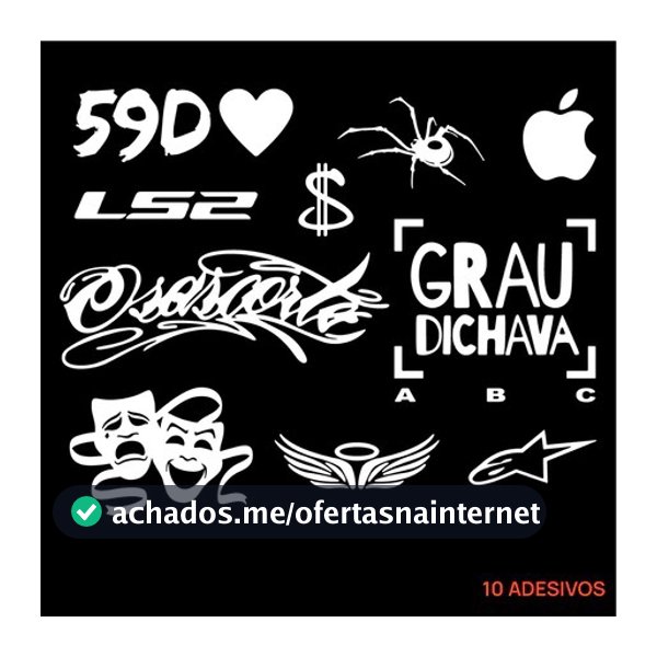 Kit Cartela Adesivos Moto Chave Grau Bike Capacete Viseira Tanque Osascorte Grau Dichava 59D
