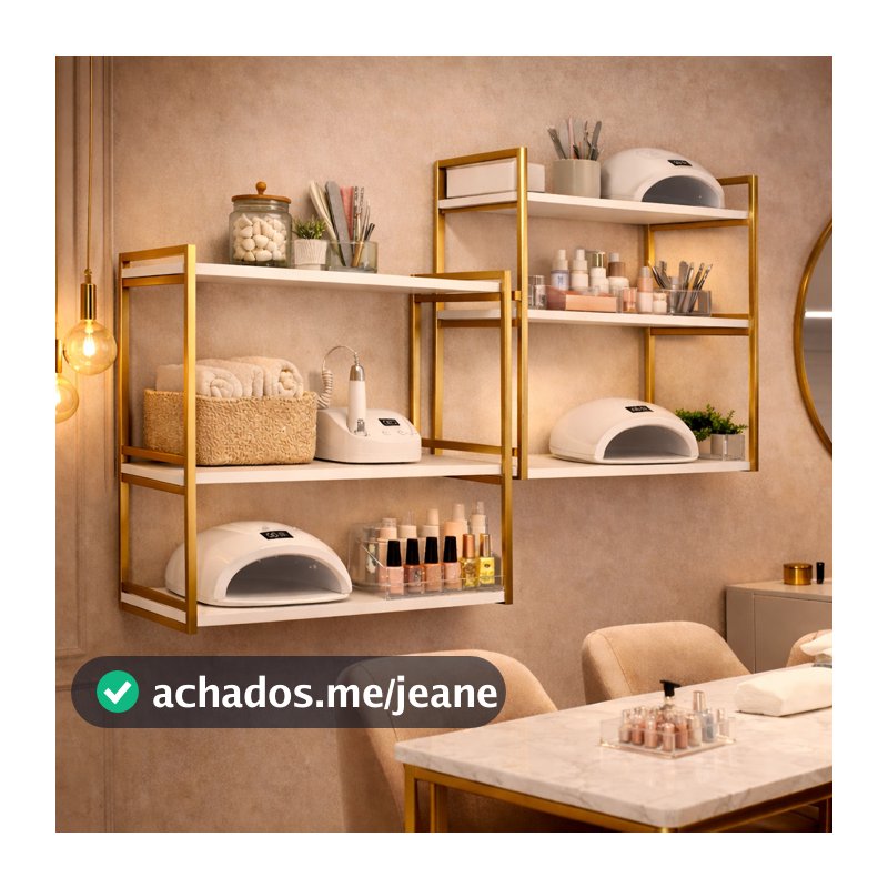 Prateleira Suspensa Luxo MDF + Metalon Para Decoração