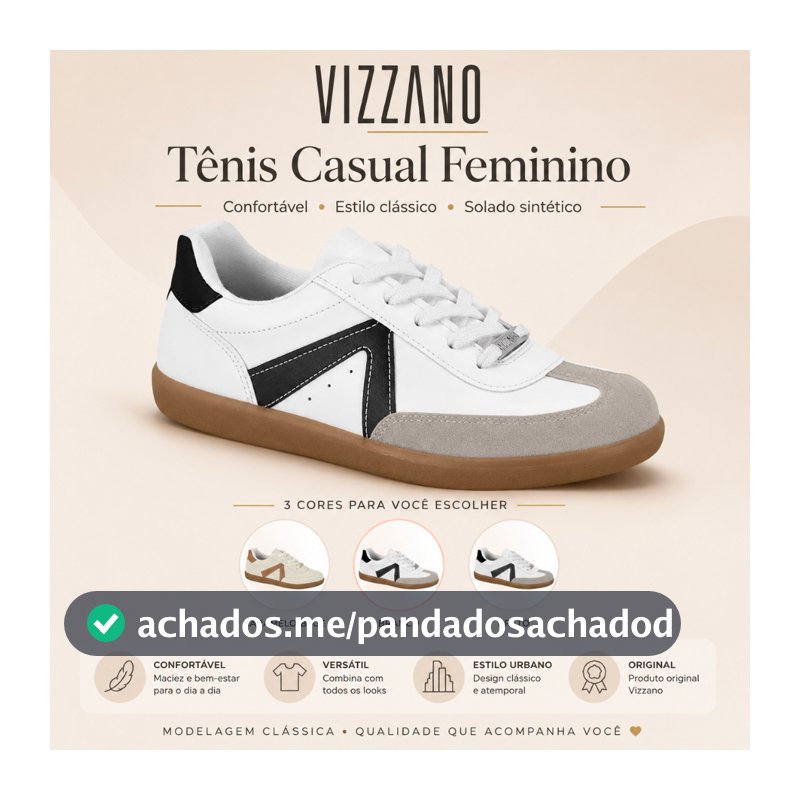 Sapato Feminino Vizzano Casual Modelagem Clássica Solado Sintético Original