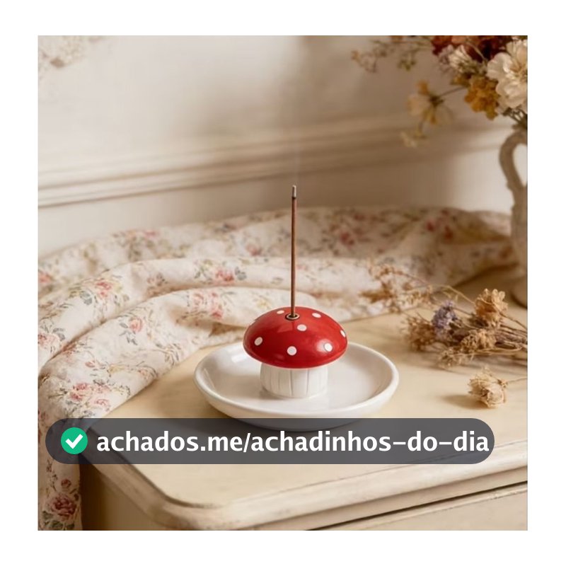 cogumelo de cerâmica, incensário de cogumelo, incensário místico, decoração gnomo