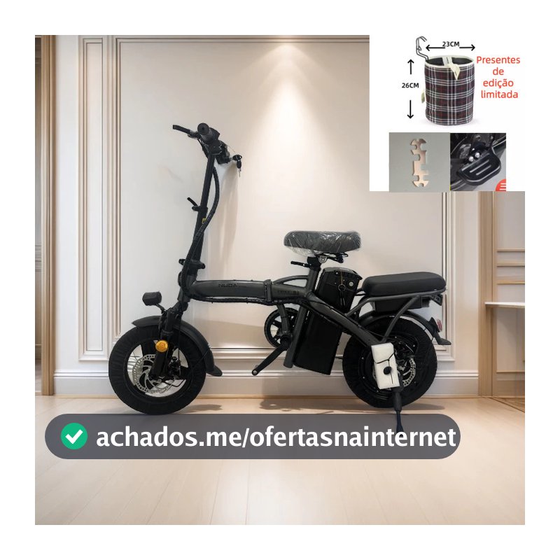 Bicicleta elétrica dobrável para adultos NUDA, pedal tripulado, compras ao ar livre, viagem