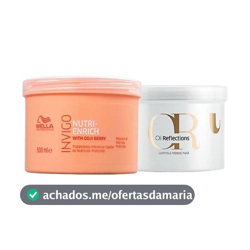 Kit Wella Duo Mascára de Nutrição Nuti-Enrich 500g + Máscara Oil Reflections 500ml