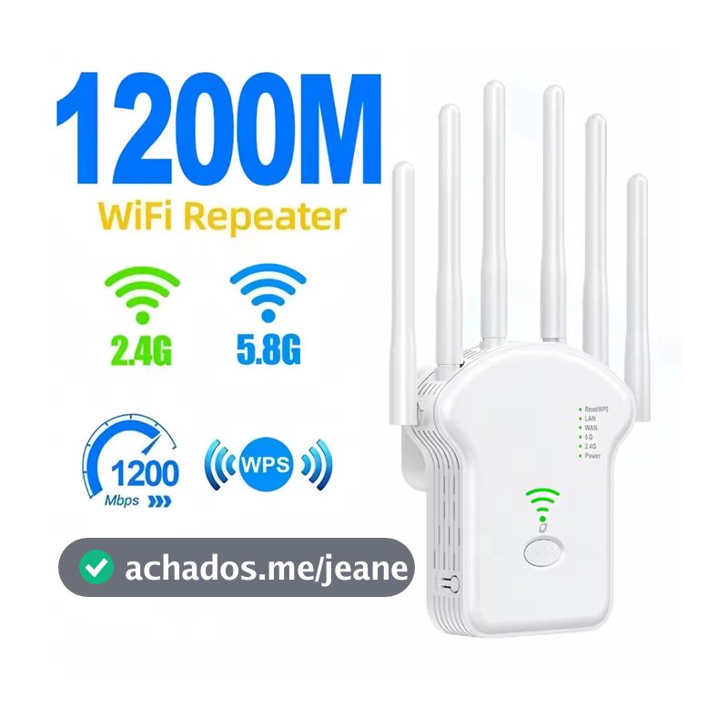 Repetidor Wifi 2800m 6 Antenas Roteador Amplificador De Sinal Modem 1200MBPS