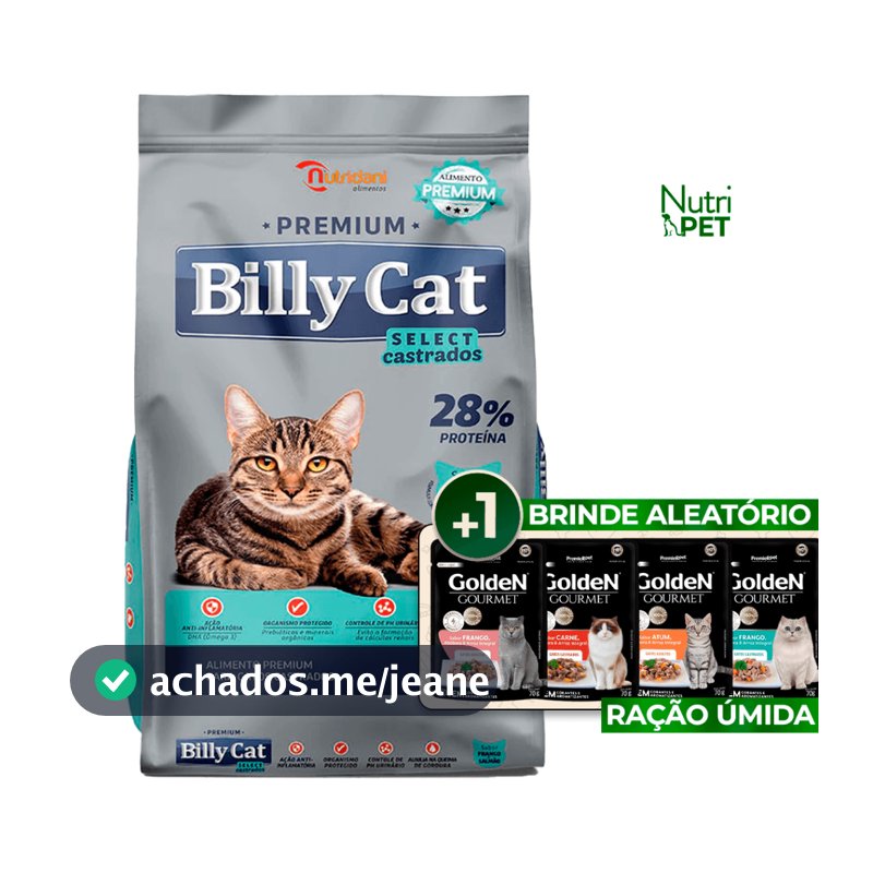 Billy Cat Castrados Frango e Salmão 15Kg