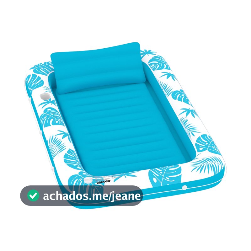 MODUS Colchão Inflável Piscina Pessoal 178cm Boia de Sol com Travesseiro e Porta‑Copos Para Piscina e Jardim