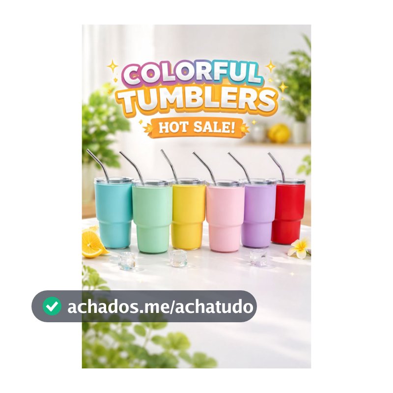 Kit 30 Mini Copos Térmicos Inox 60ml com Canudo 🥤 Taça p/ Vinho | Brindes e Festas