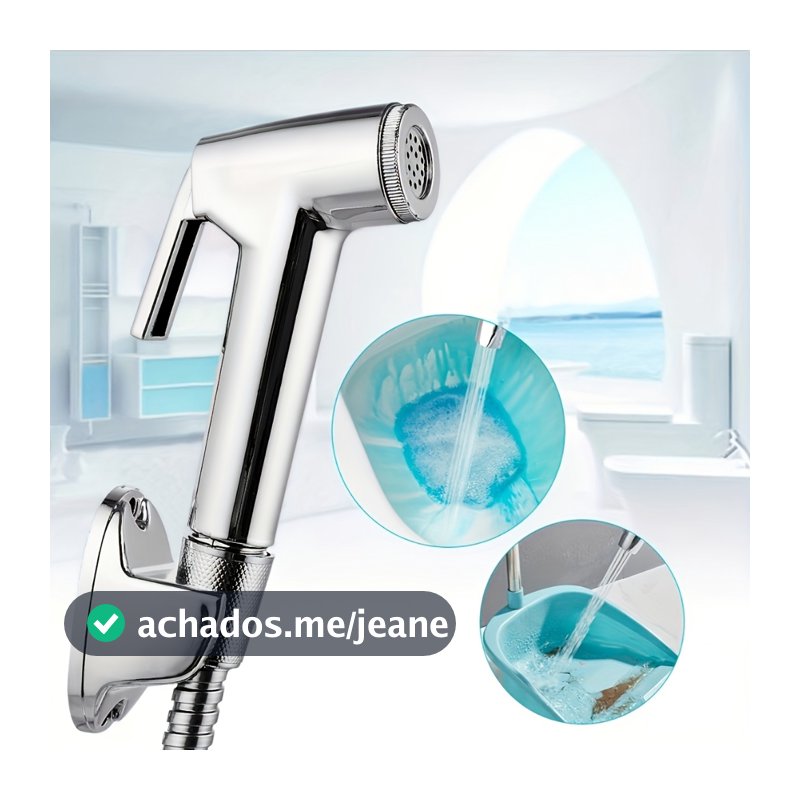 Ducha Higiênica Para Banheiro Completa Luxo Metal Inox núcleo da válvula de cobre 1,2m Chuveirinho Privada