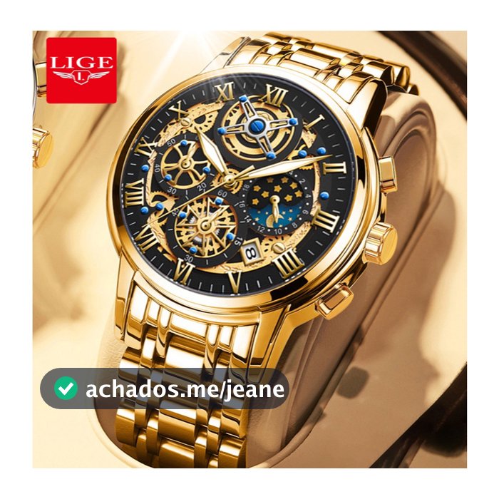 Relogio Masculino LIGE Relógio à prova d'água para homens de alta marca de luxo relógios moda negócios esportes quartzo