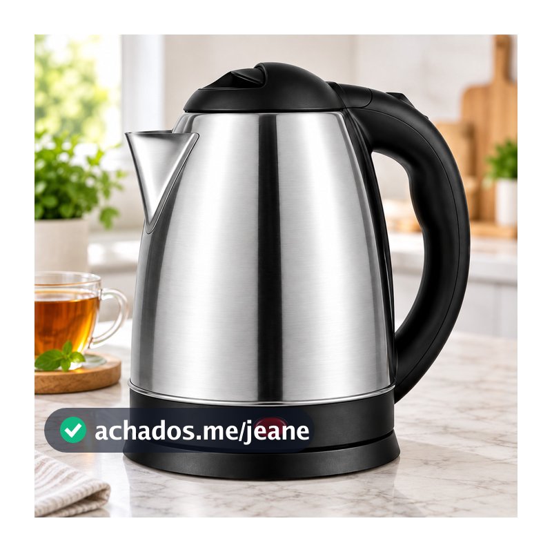 Chaleira Elétrica Inox 1,8 Litros 1000W – Automática para Café e Chá | Desligamento Automático