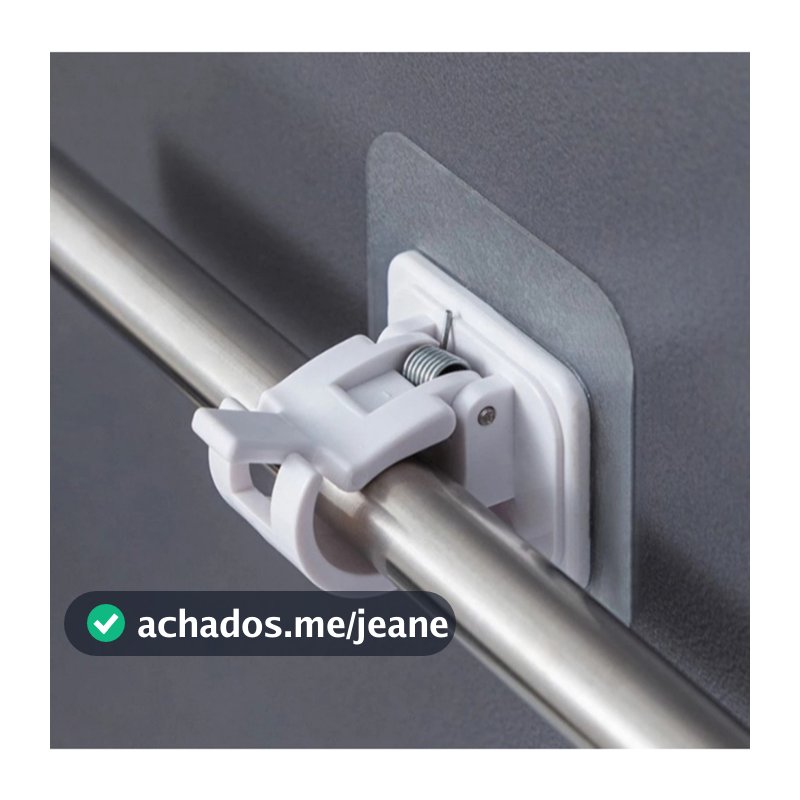 Kit c/ 4 Suporte Adesivo para Varão de Cortina - Instalação Sem Pregos e Ajuste Fácil