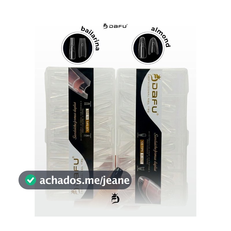 Molde Sanduíche Formas Unhas Duplas 120 Pçs Extensões Amendoada Bailarina Superior Inferior Dafu