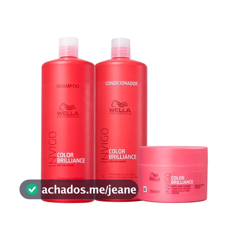 Kit Brilliance Shampoo e Condicionador 1L e Máscara 150ml - Wella Professionals