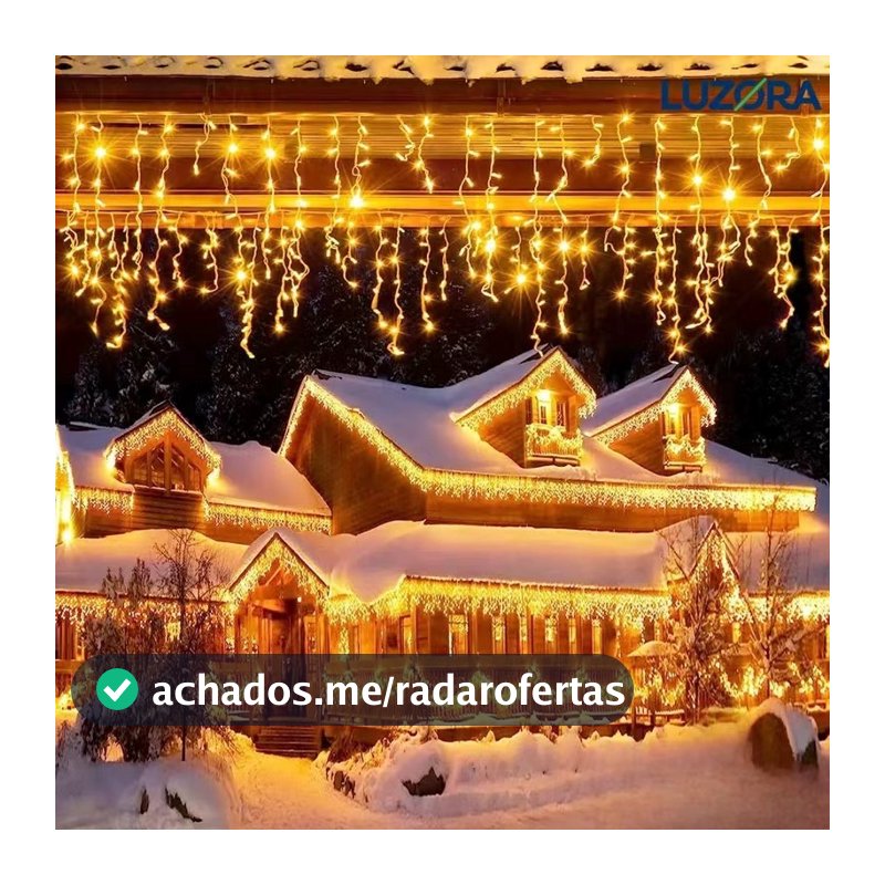 Luminária Cascata Natal Fixo ou 8 funcoes 110V ou 220V 200/400 Leds Decoração Festa Interna Externa