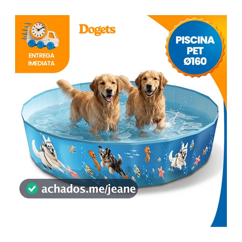 Piscina Para Pets Resistente de Lona Diversos Tamanhos Dobrável Colorida com Desenhos Verão