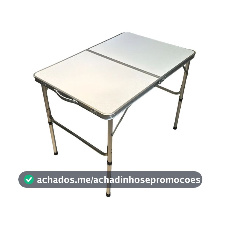 Mesa Dobrável Vira Maleta Alumínio Com Alça Camping Pesca Jardim Branco LuvinCo